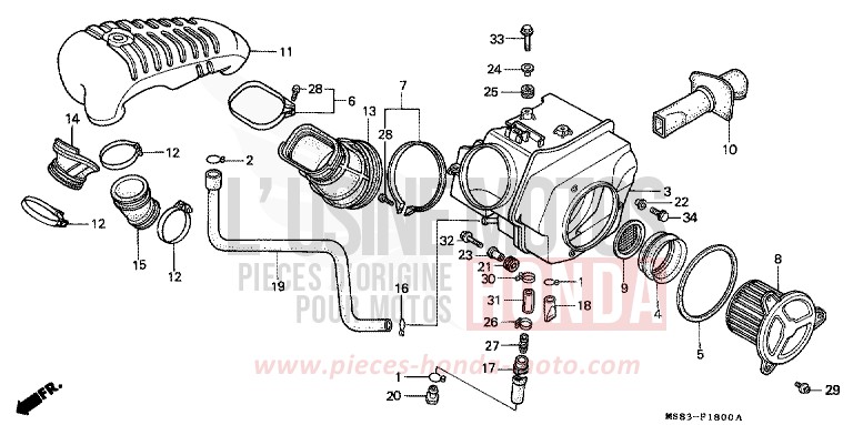 LUFTFILTER von Africa Twin SHASTA WHITE (NH138H) von 1988